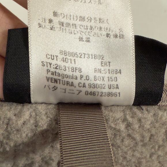 Patagonia L Womens Synchilla Arctic Jacket Hooded Gray Brown Gorpcore *flaw - Picture 7 of 10